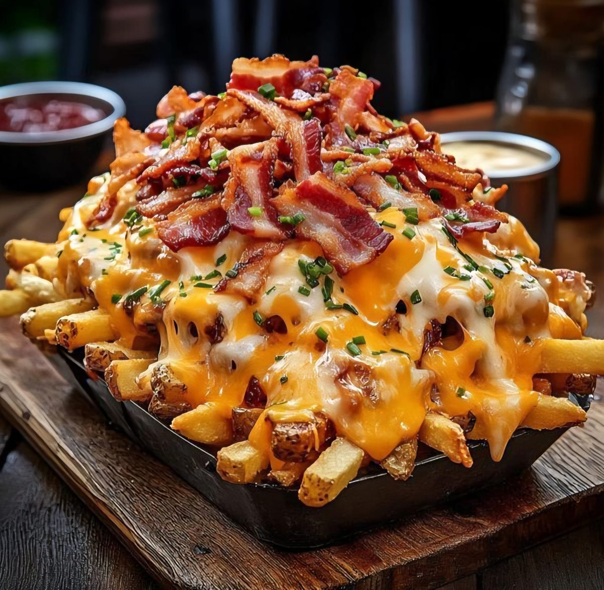 Patatas con cheddar y bacon